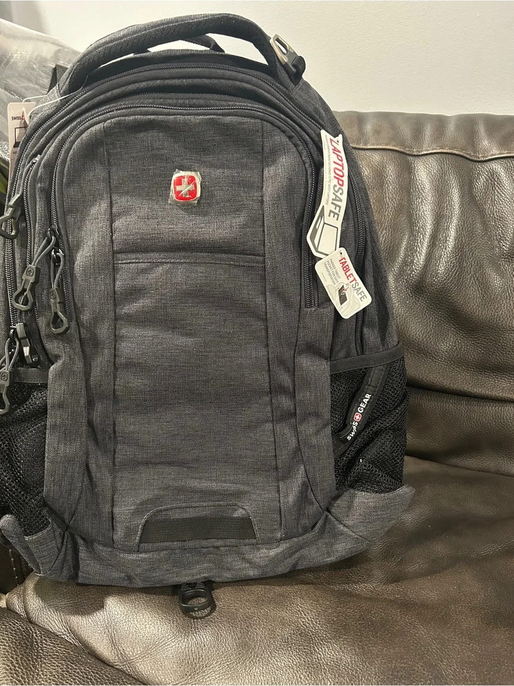 SwissGear Gray-Black Men's Commuter Backpack with Laptop Compartment